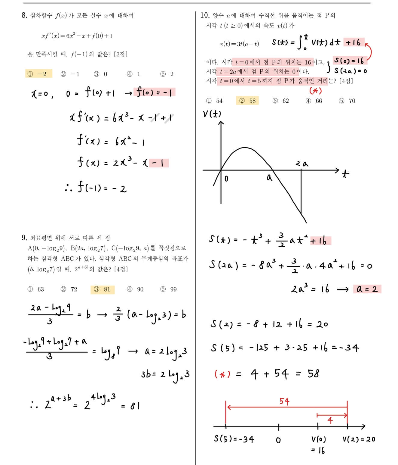 2024-7월-고3-수학-8번-10번