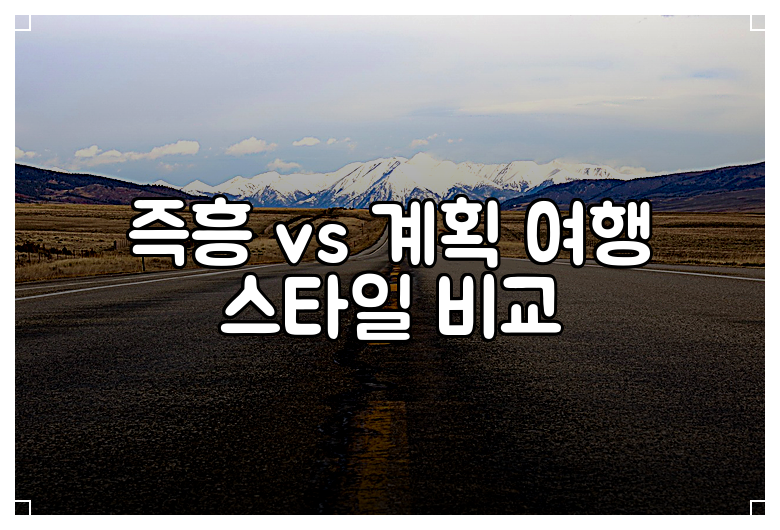 즉흥 vs 계획 여행 스타일 비교