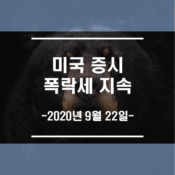  2020년 9월 22일 장세, 미국 증시 폭락세 지속