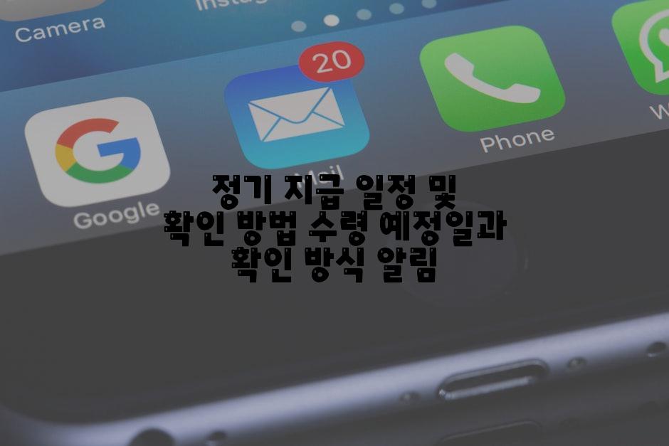 정기 지급 일정 및 확인 방법 수령 예정일과 확인 방식 알림