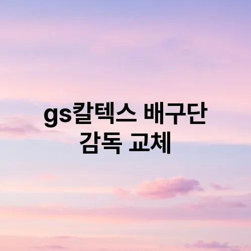 gs칼텍스 배구단 감독 교체
