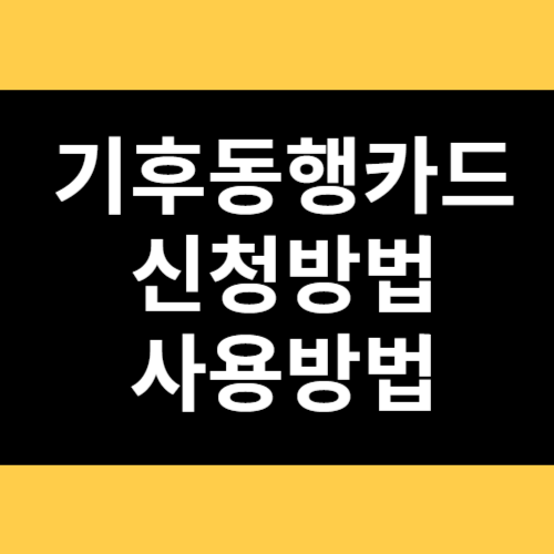 기후동행카드 신청방법 사용방법 썸네일