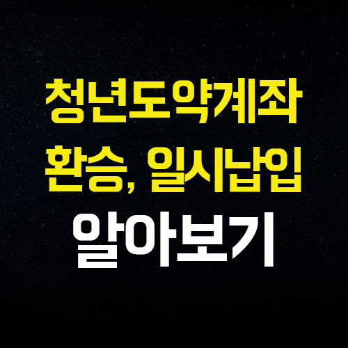  청년도약계좌 환승 일시납입 궁금증 바로 해결!