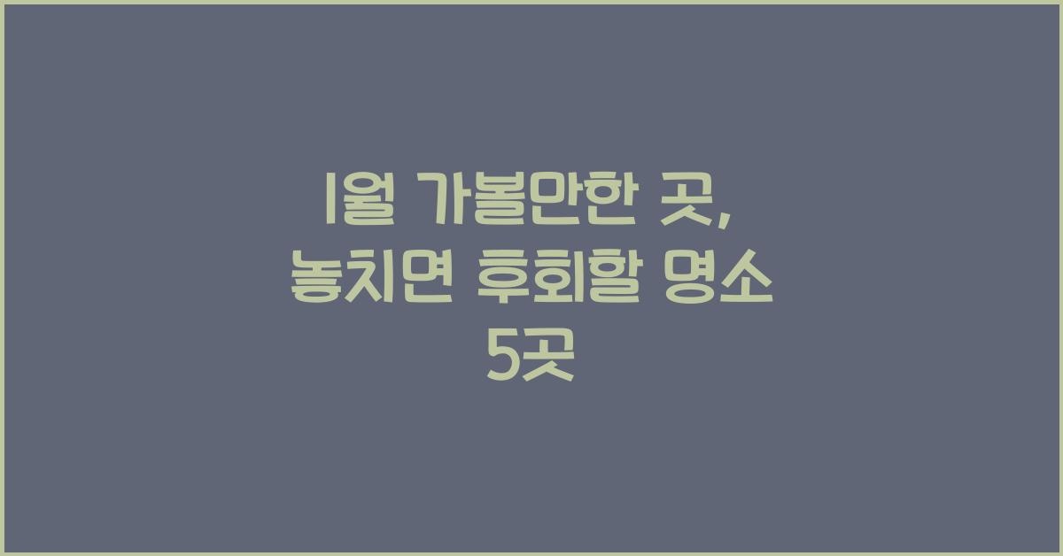1월 가볼만한 곳