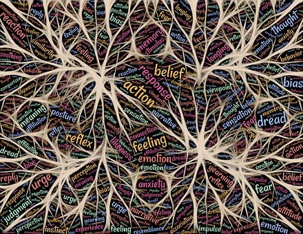 인간의 감정과 뉴런을 표현한 사진