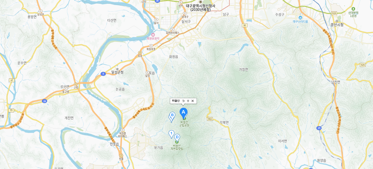 비슬산 (상대적으로 한적한 분위기)