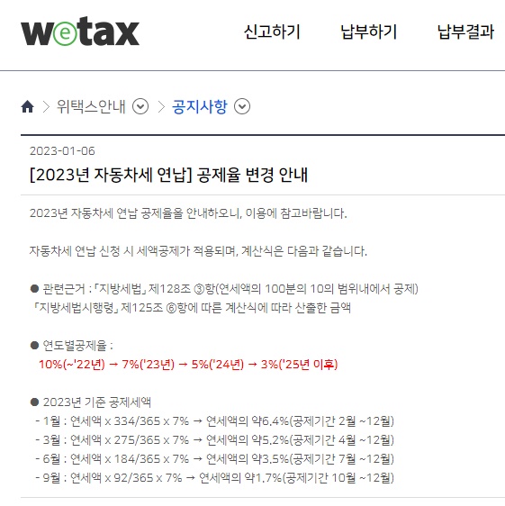  이런... 자동차세 연납 할인율 축소 얘기 들으셨나요?