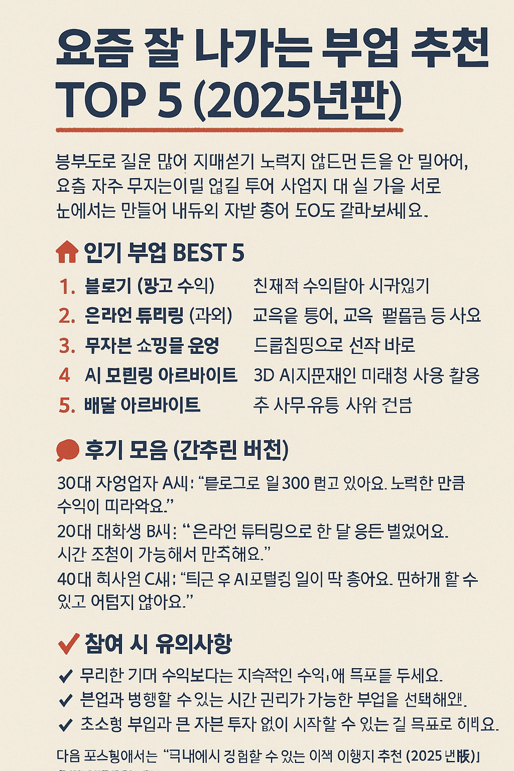 2025년 잘 나가는 부업