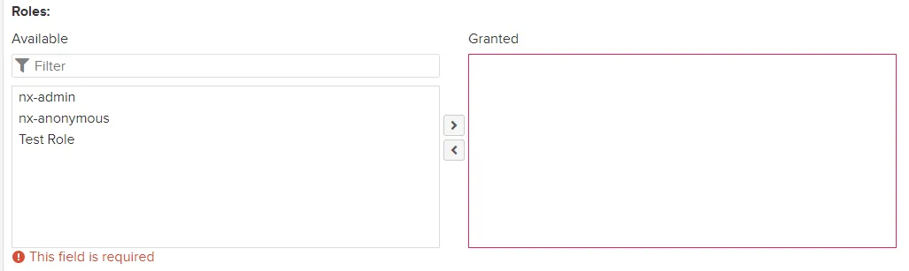 Nexus 적용기: Repository 업로드부터 사용 방법까지 - undefined - User 생성 - 3. 하단의 Roles 선택 부분에서 이전에 만들었던 Role 선택 Nexus 적용기: Repository 업로드부터 사용 방법까지 - undefined - User 생성 - 3. 하단의 Roles 선택 부분에서 이전에 만들었던 Role 선택