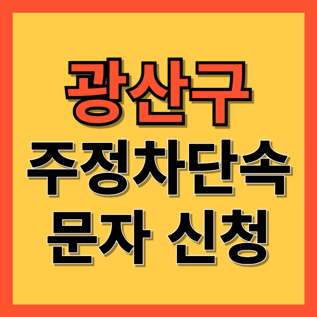 광산구 주정차 단속 알림 서비스 신청 방법 ❘ 주차단속 문자알림서비스