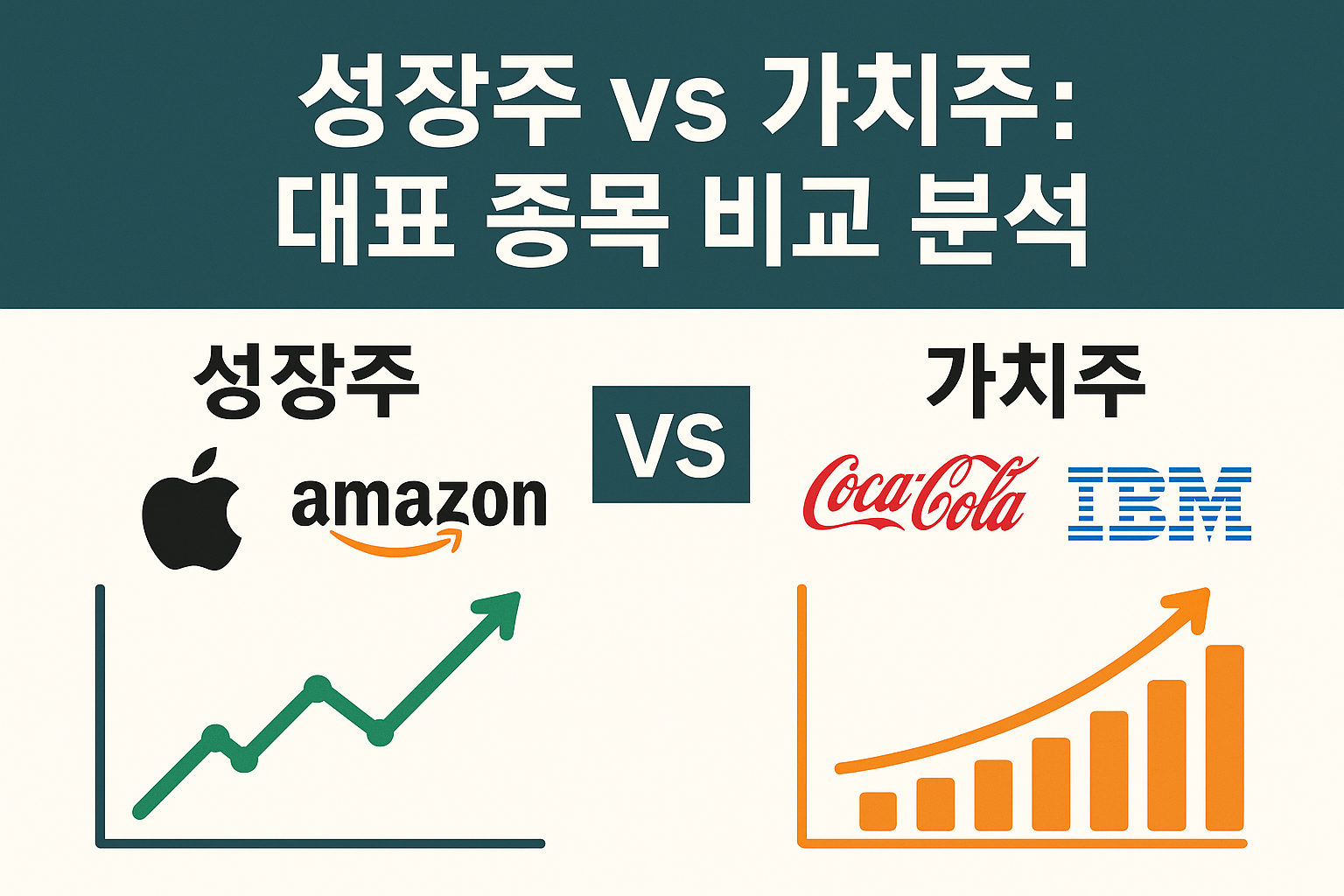 2025년 투자자를 위한 성장주 vs 가치주 완벽 분석: 테슬라와 코카콜라 심층 비교
