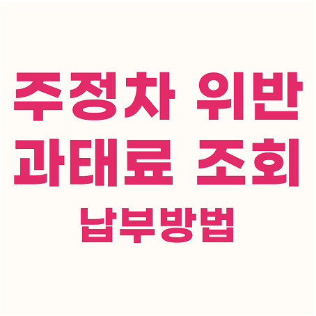  주정차 위반 과태료 조회, 인터넷 자진 납부방법
