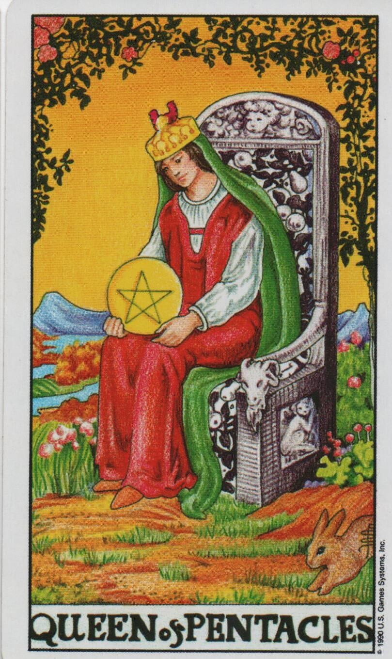  [타로 마이너카드]Queen of Pentacles 펜타클 퀸 카드 정방향/ 역방향 뜻, 의미, 상징