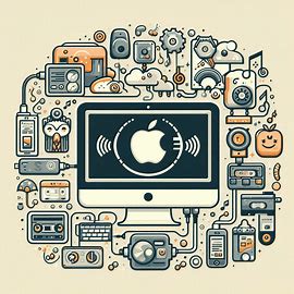 모니터 화면에 애플 로고