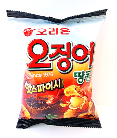  안주로 딱! 오징어땅콩 핫스파이시 맛, 가격, 칼로리 정보 솔직리뷰 후기/오징어땅콩 매운맛 과자!