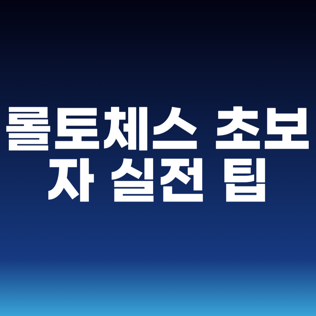 롤토체스 초보자 실전 팁
