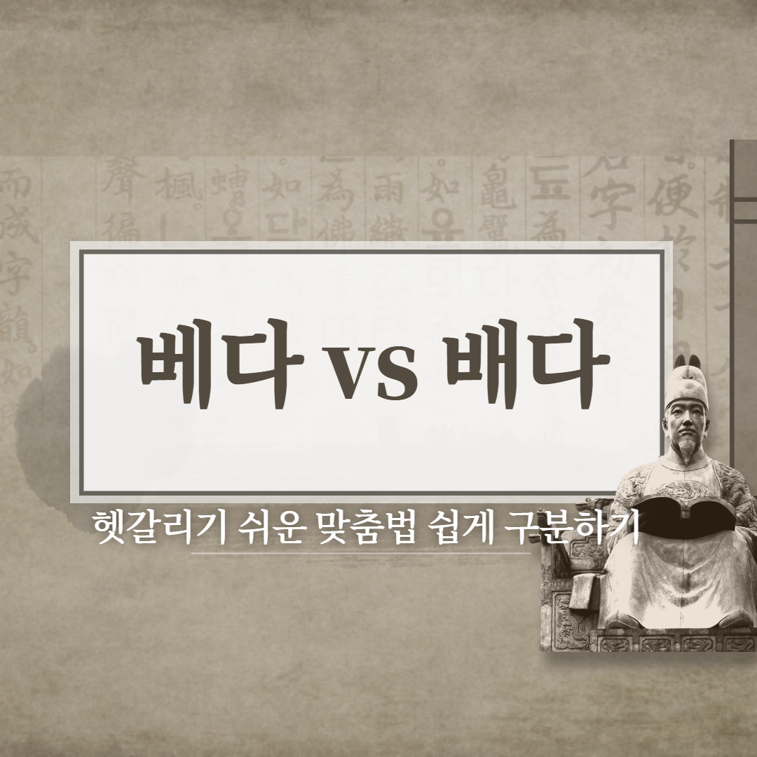  베다와 배다 차이 쉽게 구분하여 사용하기!!