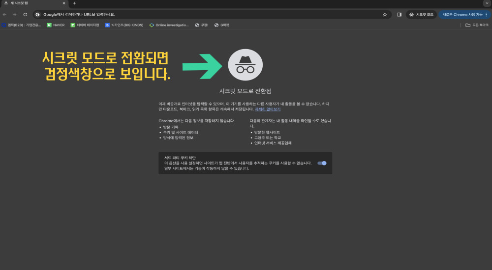 구글 시크릿 모드 전환 방법