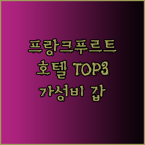 프랑크푸르트 중앙역 최고 위치 호텔 