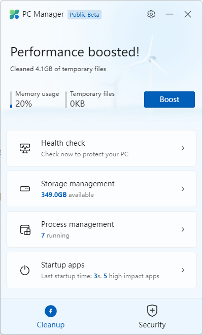 Microsoft PC Manager Boost 