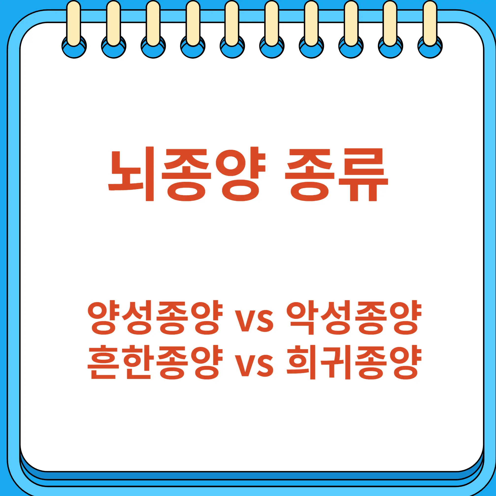 뇌종양의 종류 악성 vs 양성종양 흔한종양 vs 희귀종양