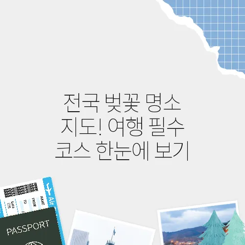 전국 벚꽃 명소 지도! 여행 필수 코스 한눈에 보기