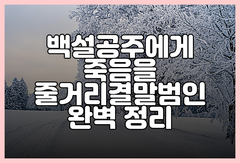 백설공주에게 죽음을 줄거리결말범인 완벽 정리