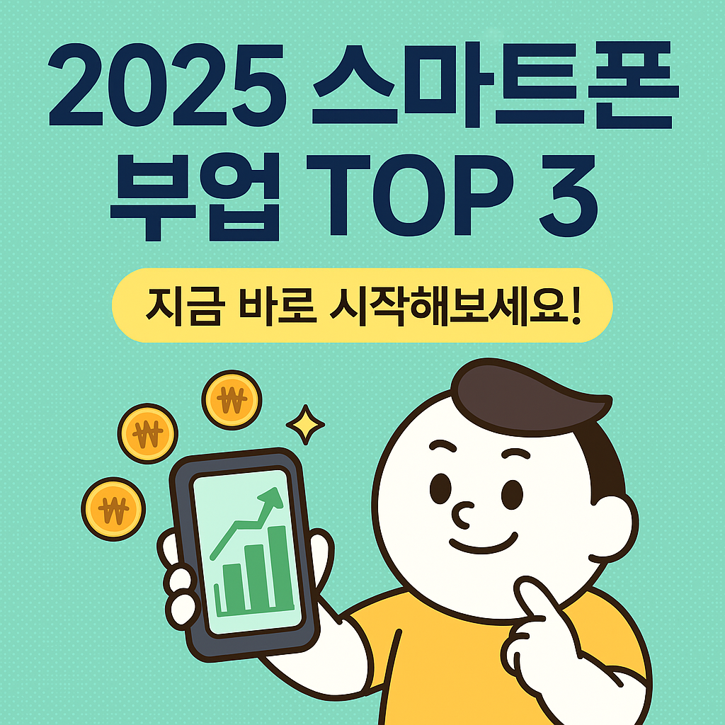스마트폰 하나로 가능한 2025년 N잡 부업 BEST 3