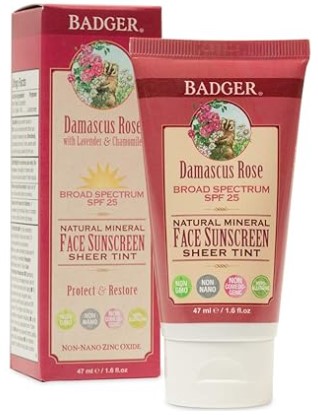 Badger Sunscreen SPF 30 Damascus Rose Sheer Tint