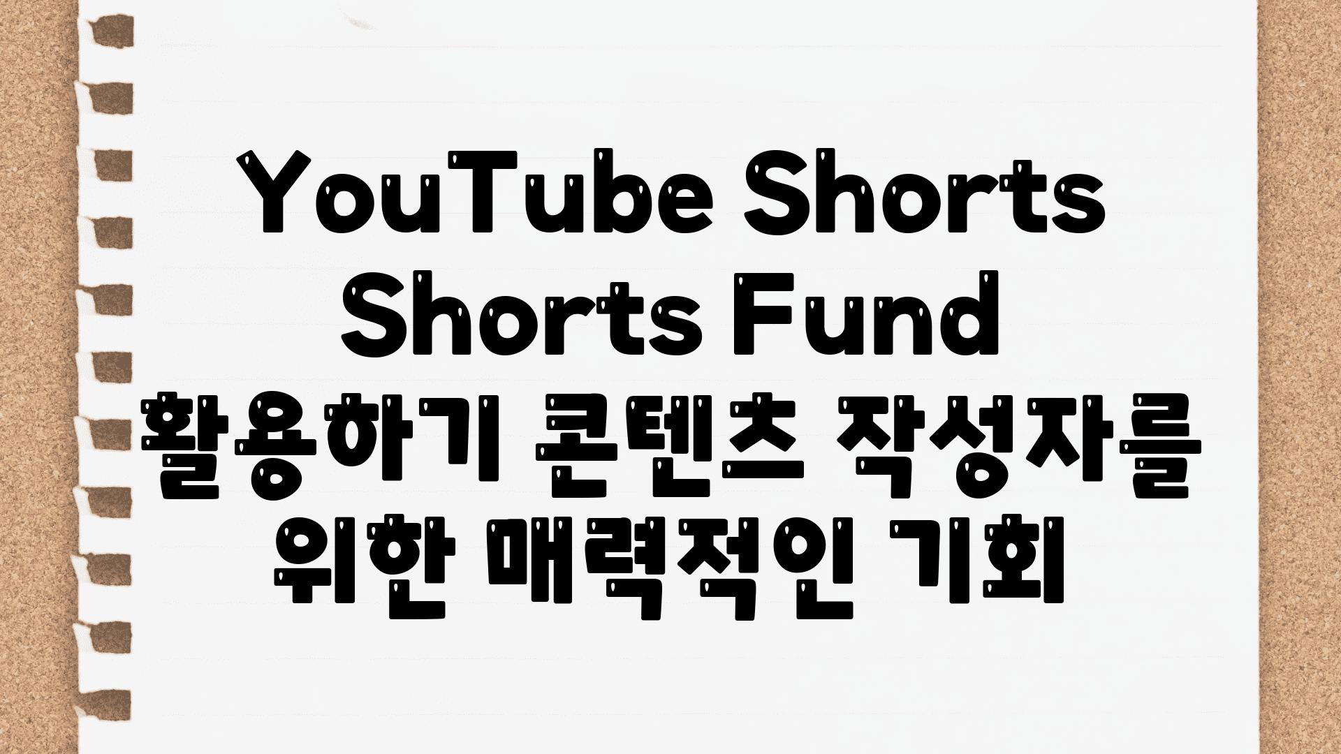 YouTube Shorts Shorts Fund 활용하기 콘텐츠 작성자를 위한 매력적인 기회