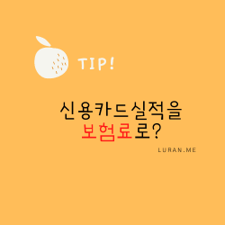  보험료와 아파트 관리비로 신용카드 실적 채우기