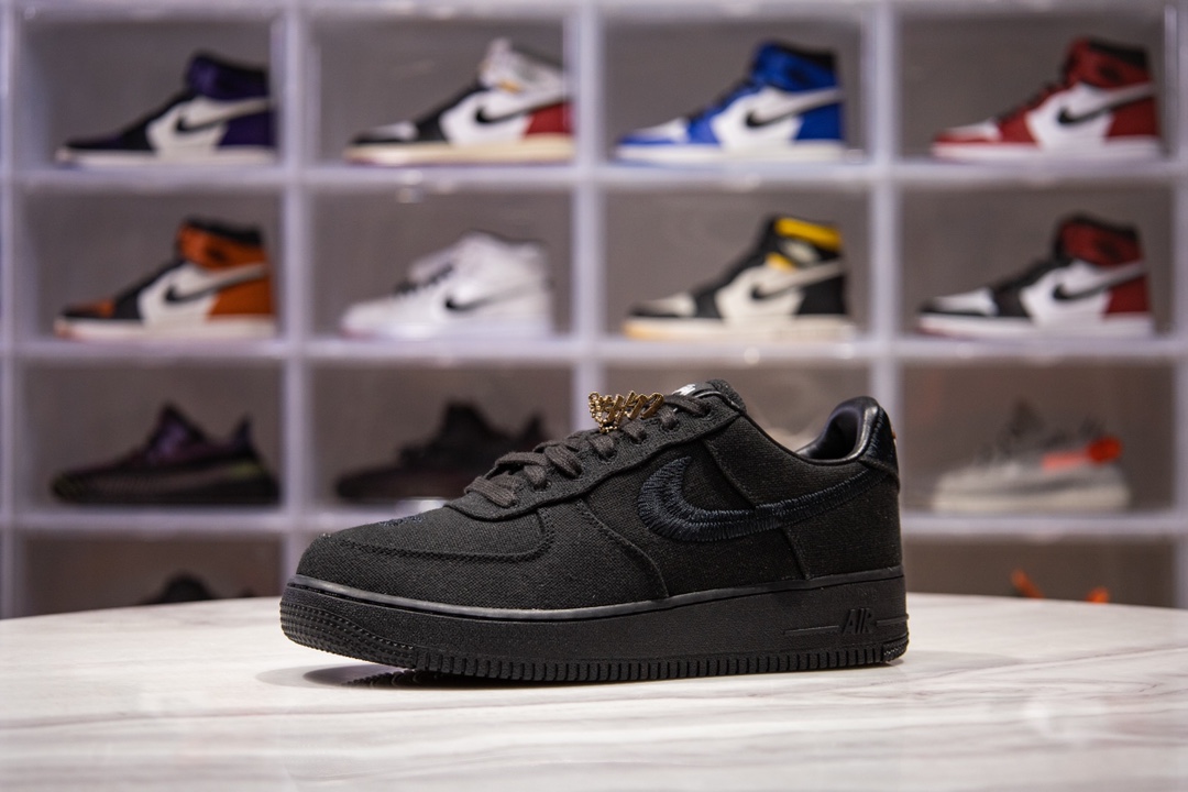  [NIKE x STUSSY] H12 나이키 X 스투시 에어포스1 로우 포실 스톤 블랙 FOSSIL STONE CZ9084-001