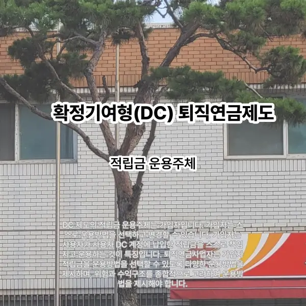 확정기여형(DC) 퇴직연금제도의 적립금 운용주체를 설명하는 썸네일