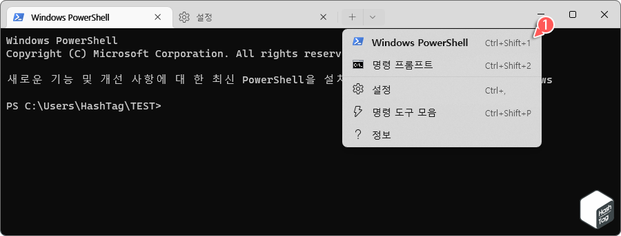 Windows 터미널 &gt; 프로필 &gt; Azure Cloud Shell 표시하지 않음