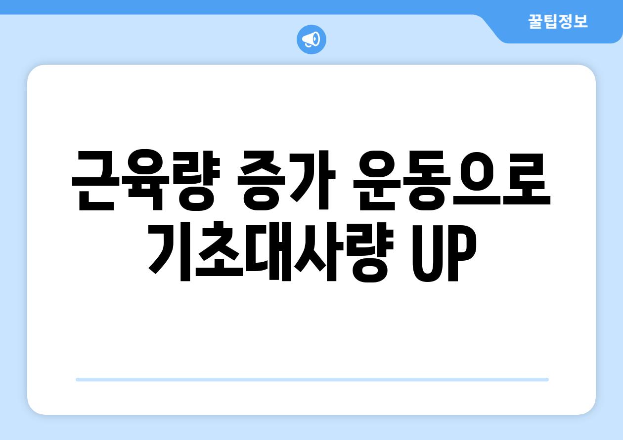 근육량 증가 운동으로 기초대사량 UP