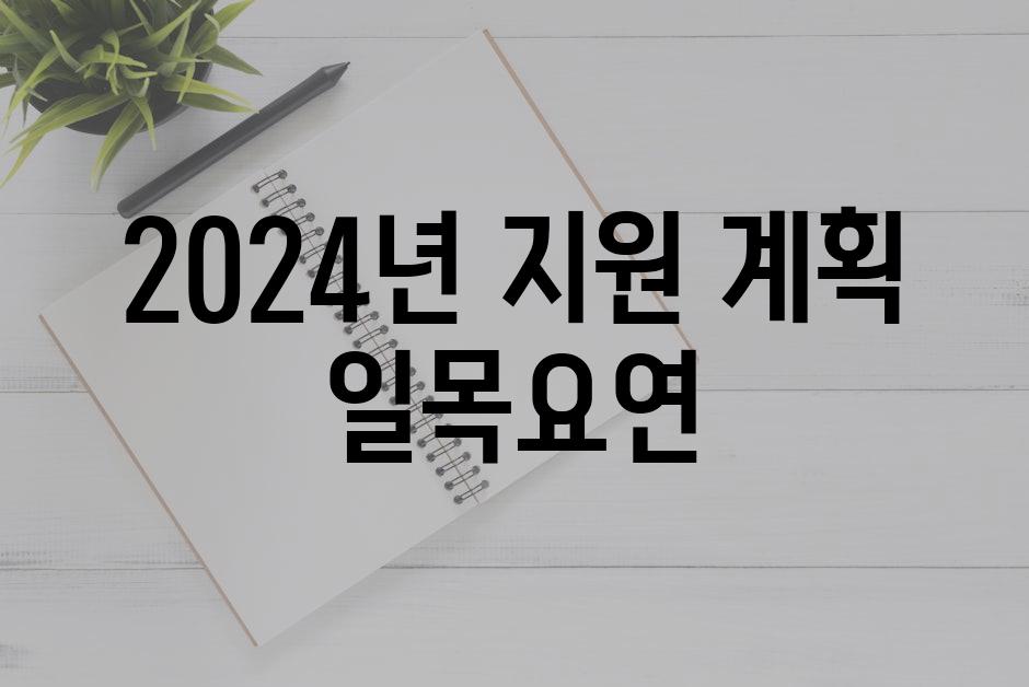 2024년 지원 계획 일목요연