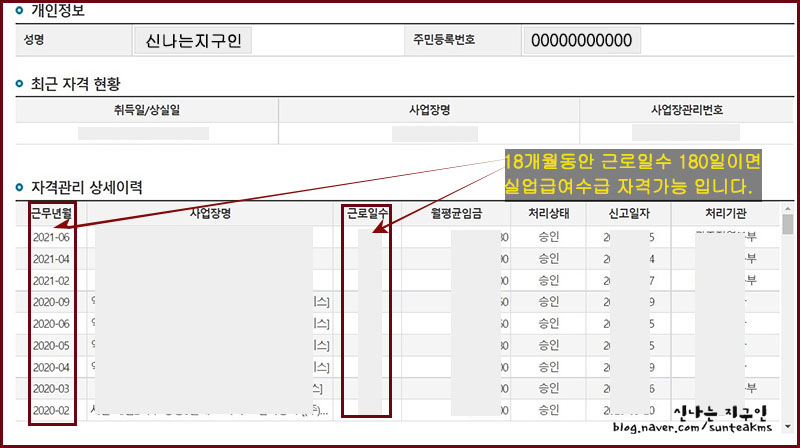 고용보험 가입일수 문의-실업급여 신청 전 확인 5