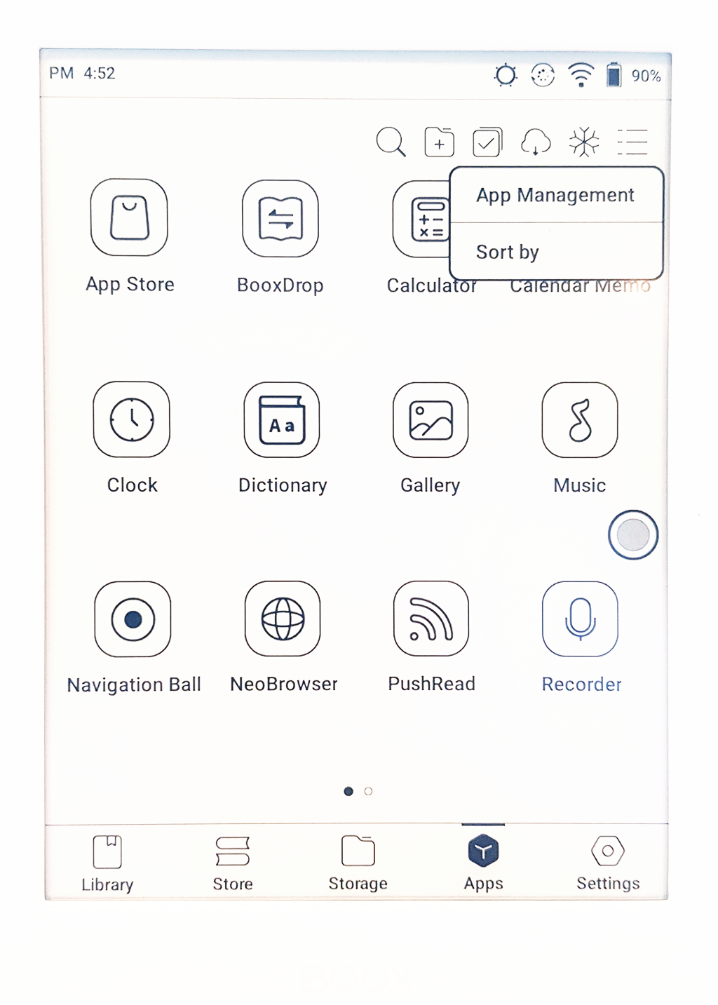 오닉스 북스 포크4S 앱 매니지먼트