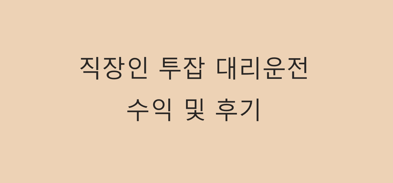  직장인 투잡 대리운전 수익 [카카오대리/로지 활용]