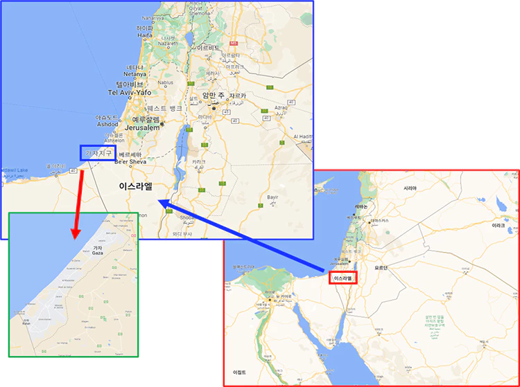 이스라엘_가자지구_구글지도