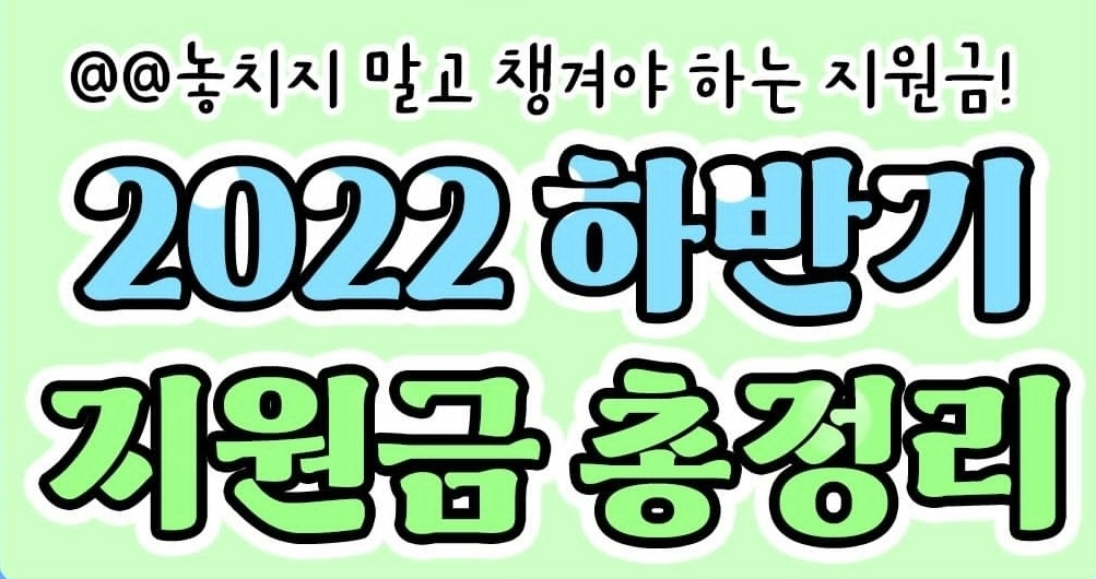  2022년 하반기 지원금 총정리