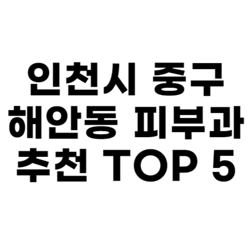 인천시 중구 해안동 피부과 추천 TOP 5