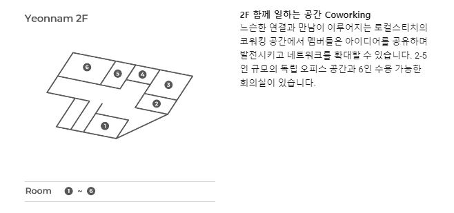 서울시 공유 오피스 로컬스티치 연남점 층별 안내 2