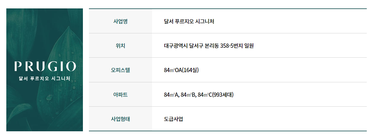  달서 푸르지오 시그니처 입주자모집 공고문