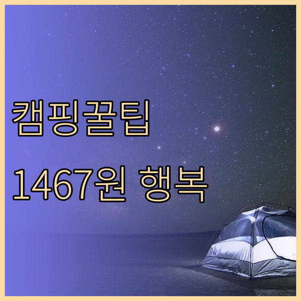 가성비 캠핑용품 3가지 1467원의 