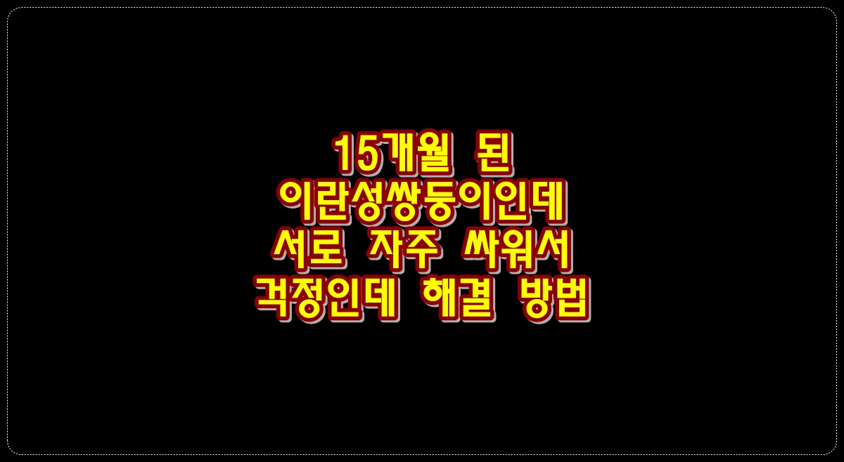 15개월-된-이란성쌍둥이인데-서로-자주-싸워서-걱정