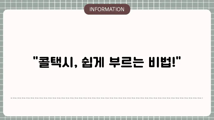 스마트폰 앱을 통한 콜택시 호출