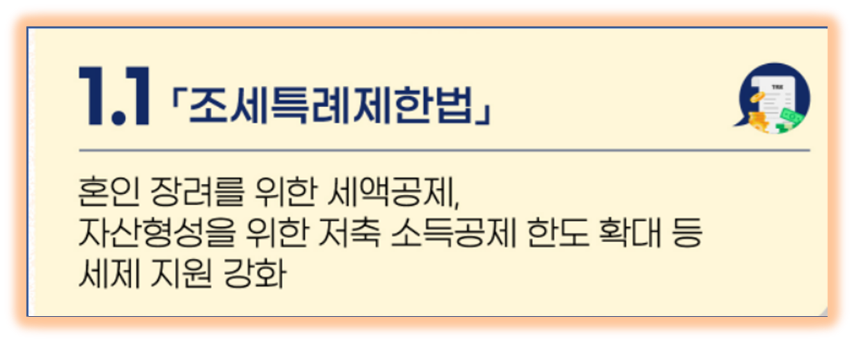 혼인 장려를 위한 세액공제와 자산형성을 위한 저축 소득공