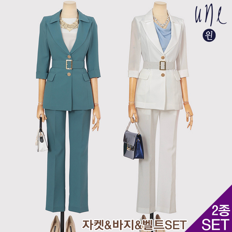 윈 UNE엣지칼라7부자켓 슬랙스SET