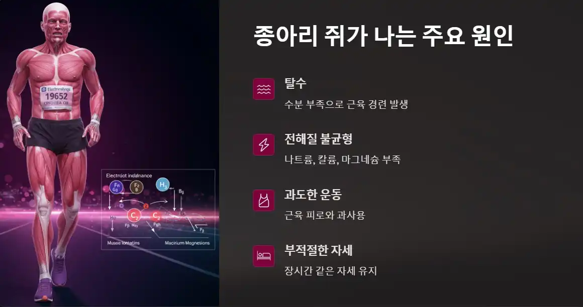 종아리 쥐가 나는 주요 원인